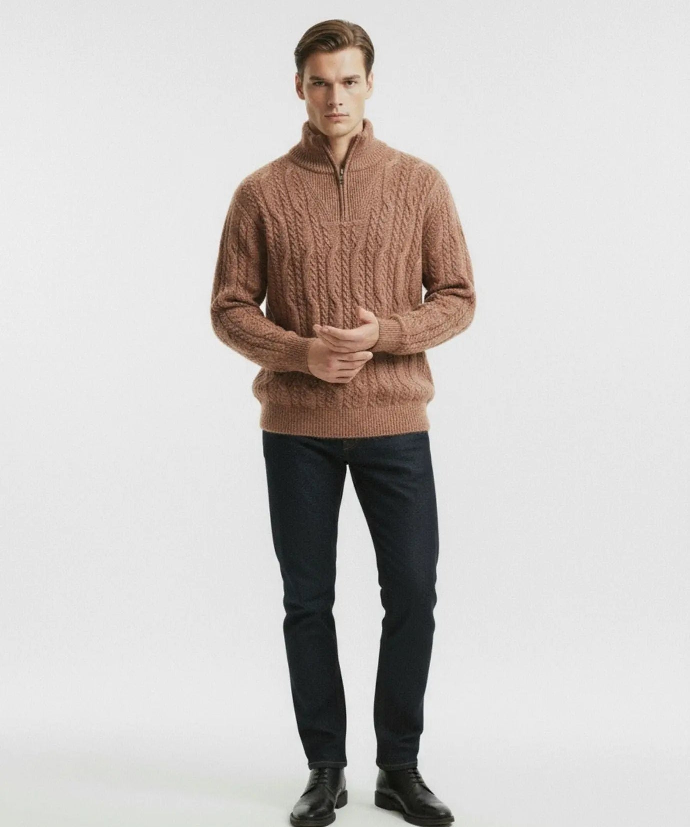Pearl Red Coffee Thick Cashmere Limited Edition shown in a lifestyle setting