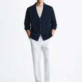 Thornwell Cardigan shown in a lifestyle setting, cropped view