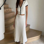 Top & Long Skirt Set shown in a lifestyle setting, alternate view