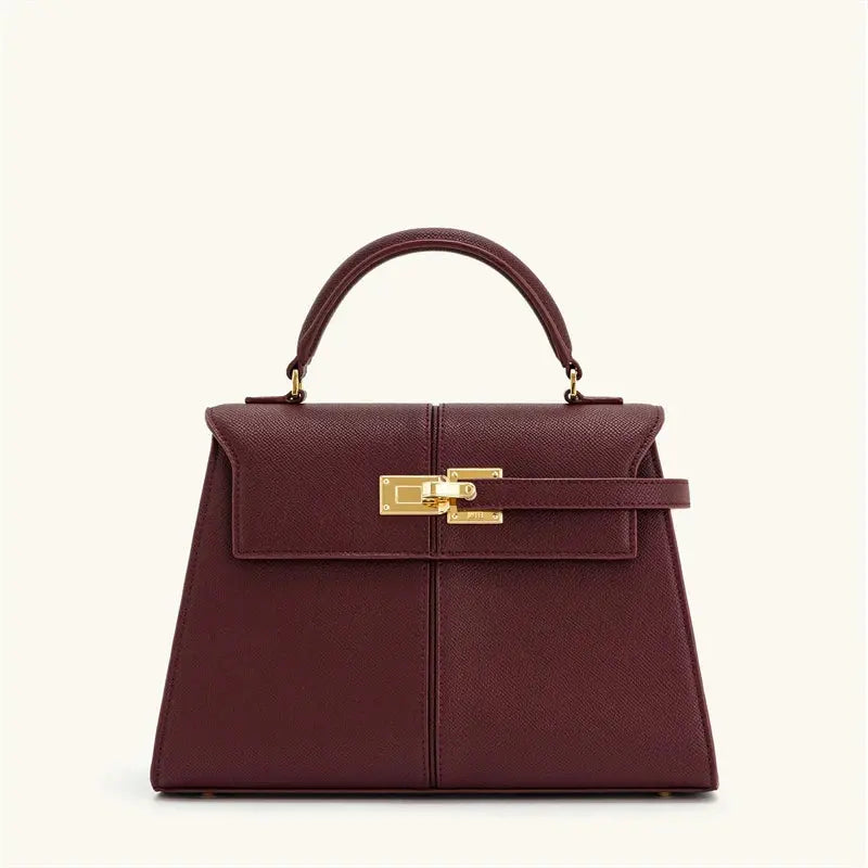 Front view of Burgundy Valencia Bag