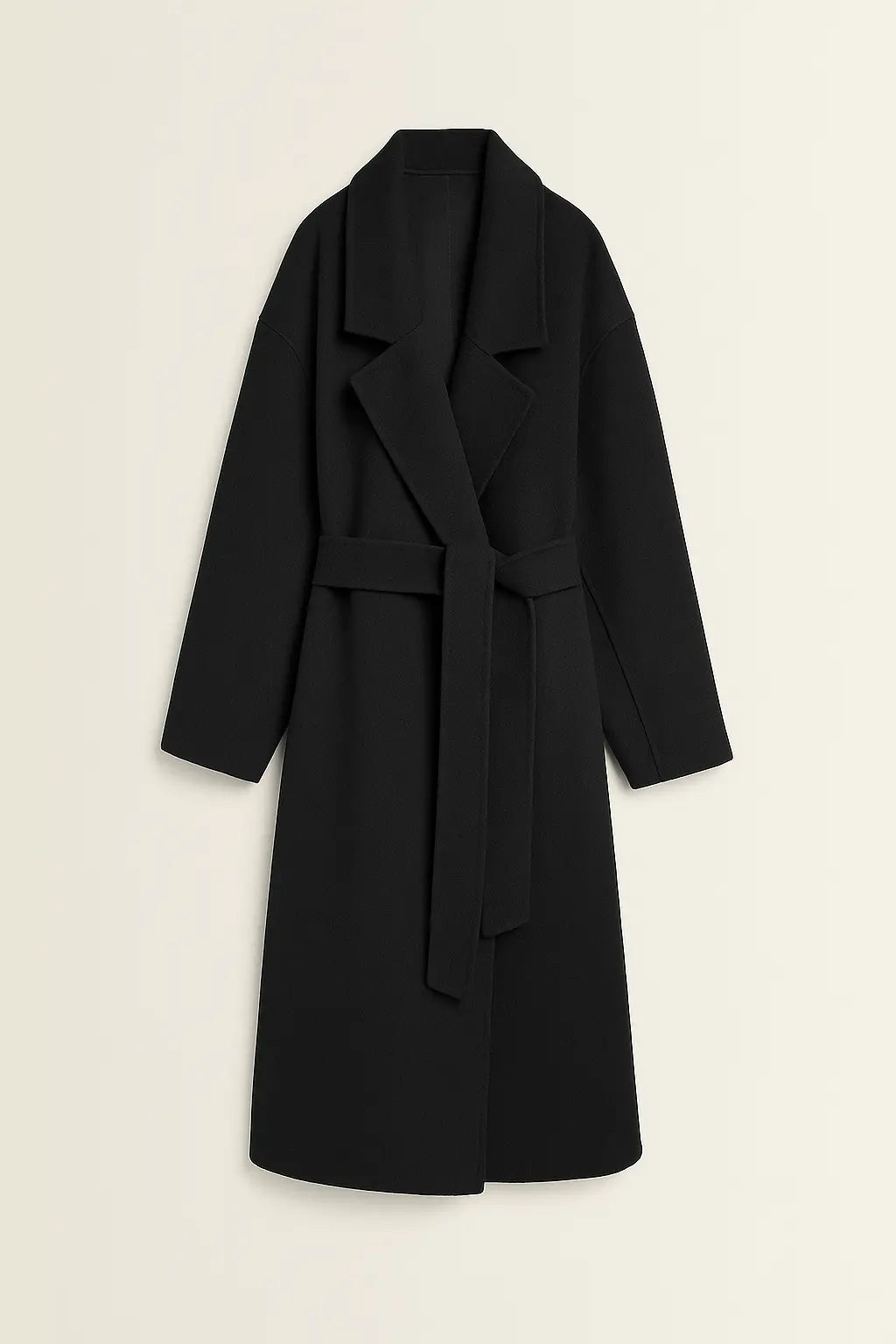 Front view of Black Velour Muse Coat