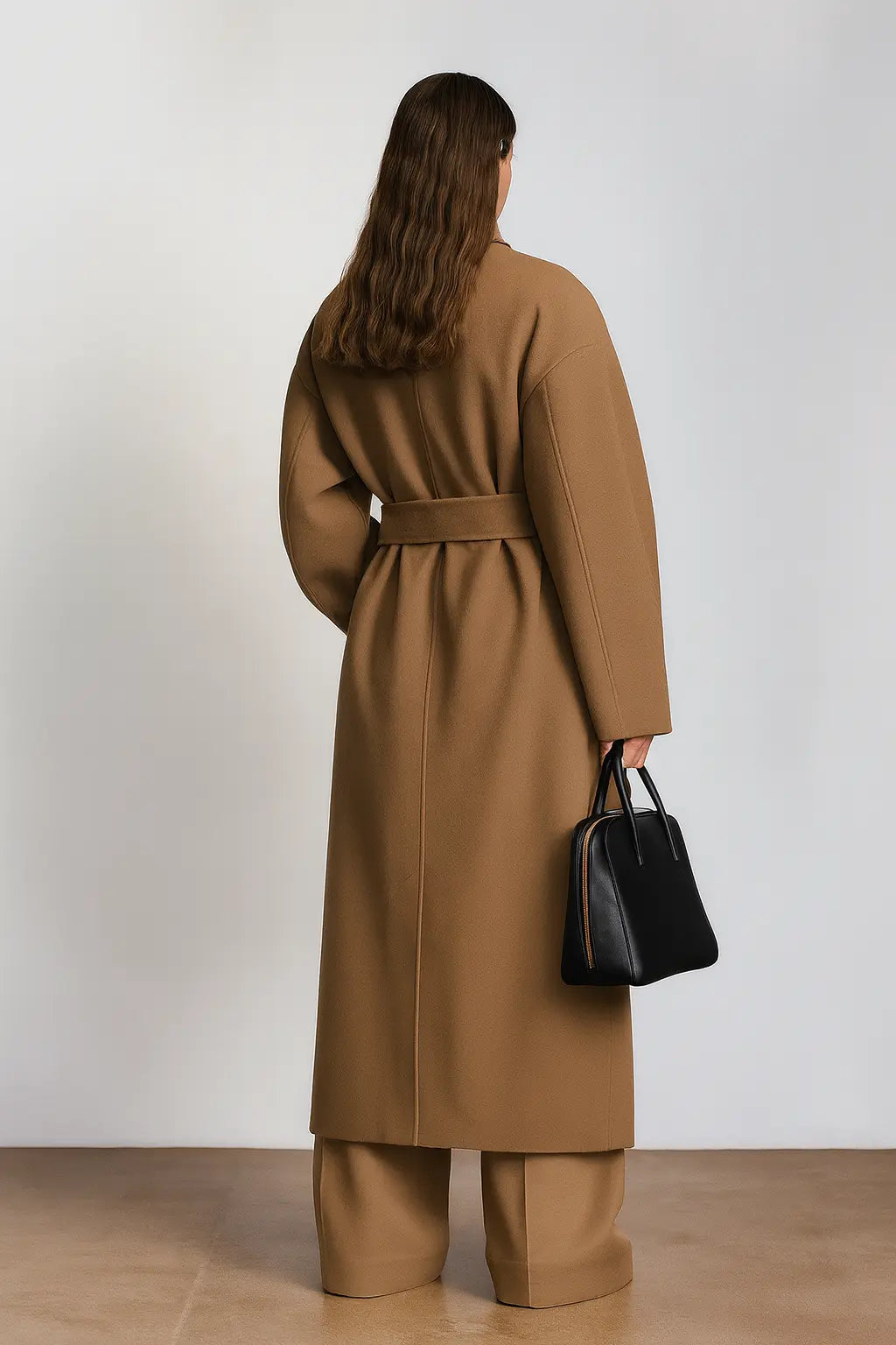 Velour Muse Coat shown in a lifestyle setting, alternate view
