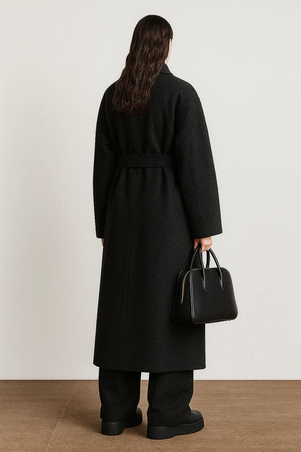 Velour Muse Coat shown in a lifestyle setting, cropped view