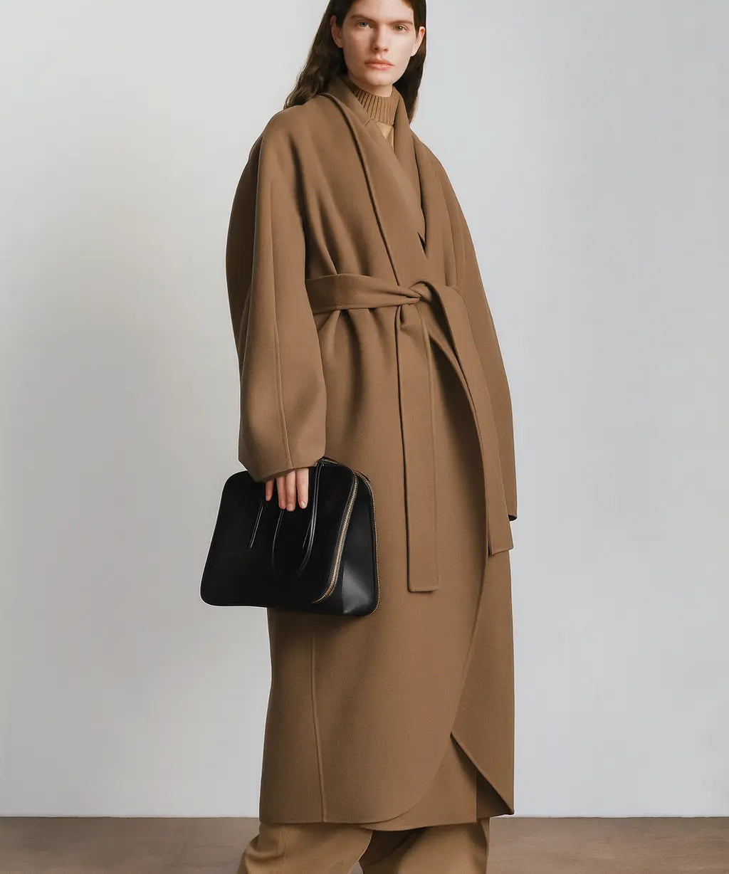 Velour Muse Coat shown in a lifestyle setting