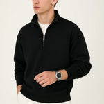 Black Vintage Half-Zip Collar shown in a lifestyle setting