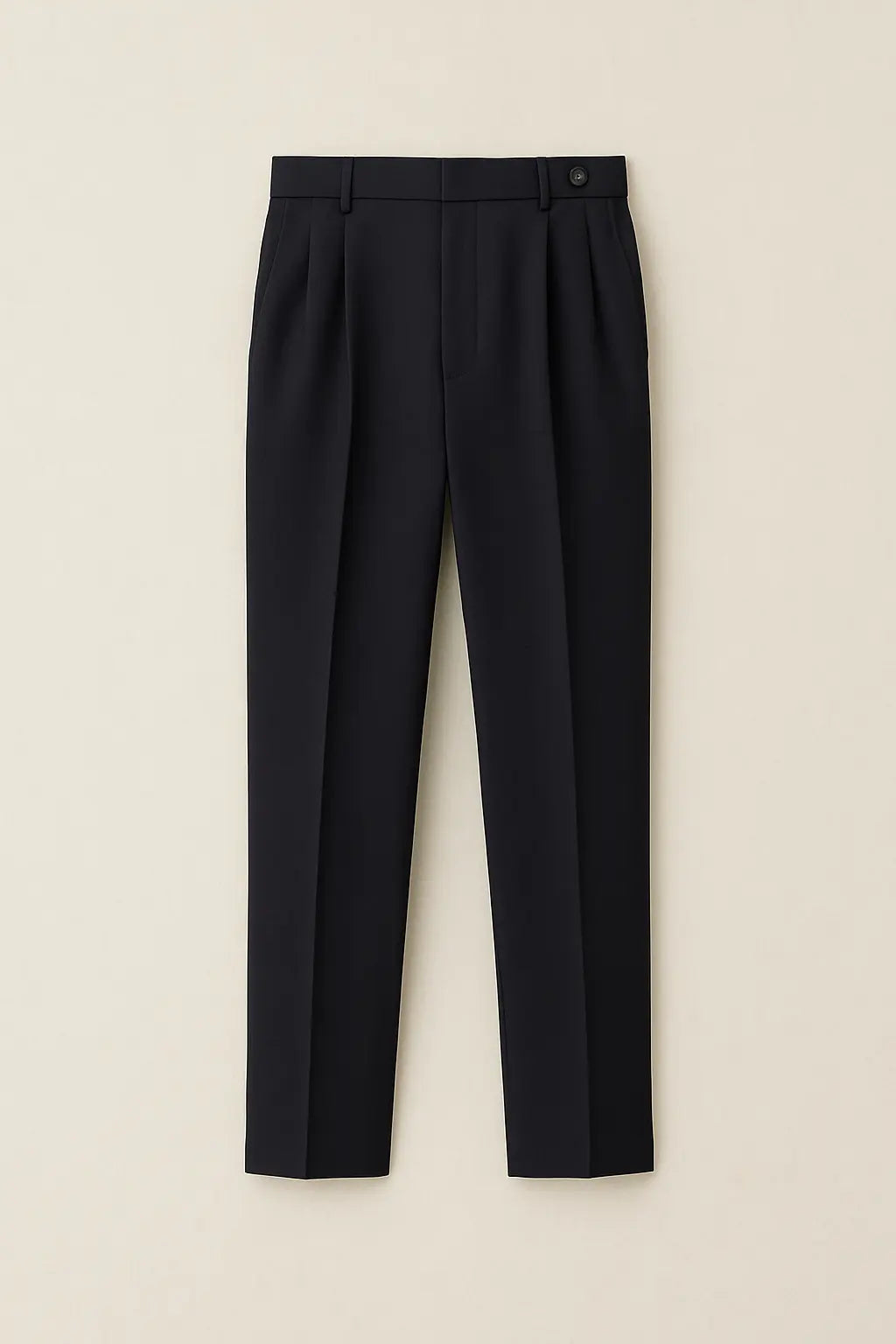 Front view of Black Vintage High-Waisted Slim Pants