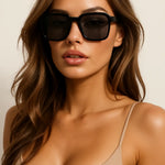 Front view of Vintage Square Sunglasses, alternate view