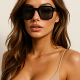 Front view of Vintage Square Sunglasses, alternate view