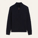 Front view of Navy Blue Vintage Turtleneck Sweater