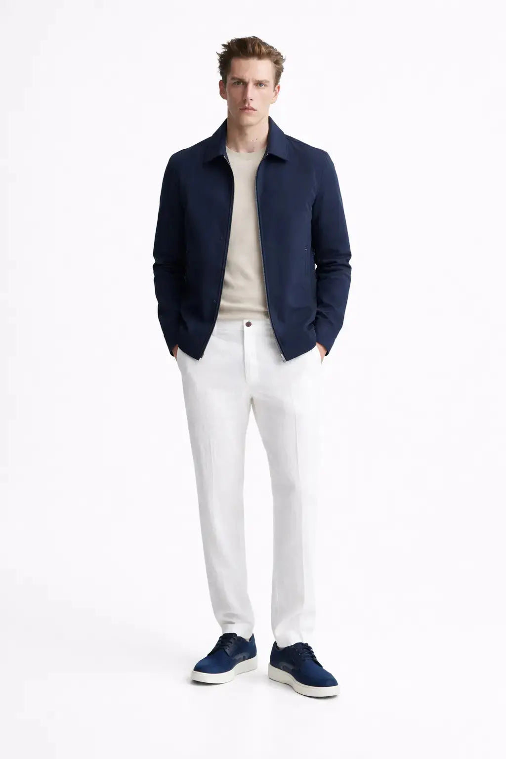 Virello Jacket shown in a lifestyle setting, alternate view