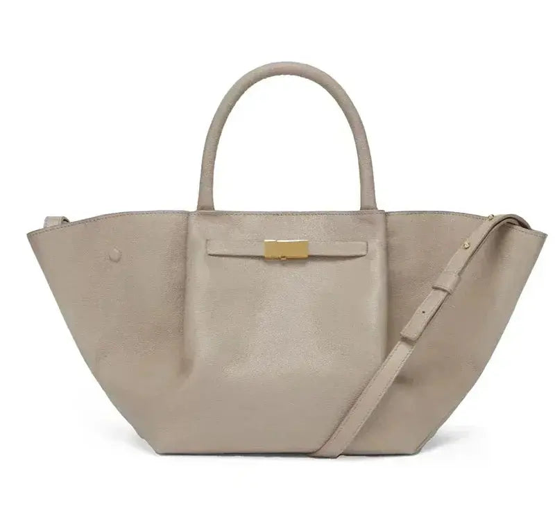 Front view of Beige Willow Bag