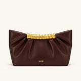 Front view of Burgundy Willow Clutch