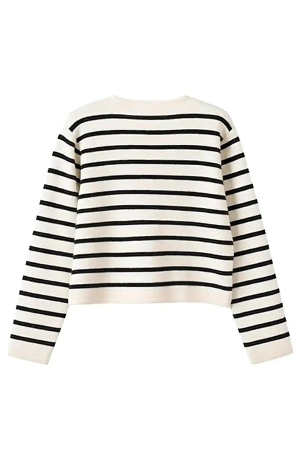 Back view of Yacht Striped Cardigan, alternate view